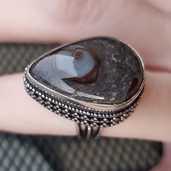New Coffee Bean Jasper 925 Silver Ring. - Picture 1 of 14